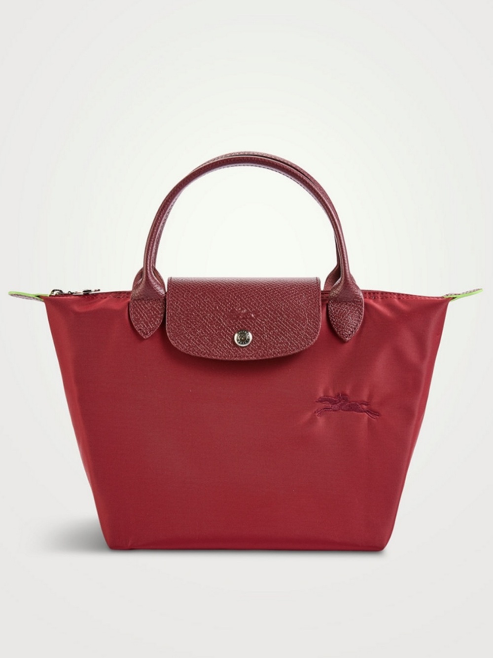 Basically brand new used 1x burgundy small top handle longchamp